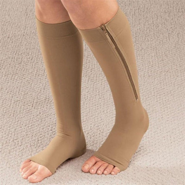 Women Zipper Compression Socks