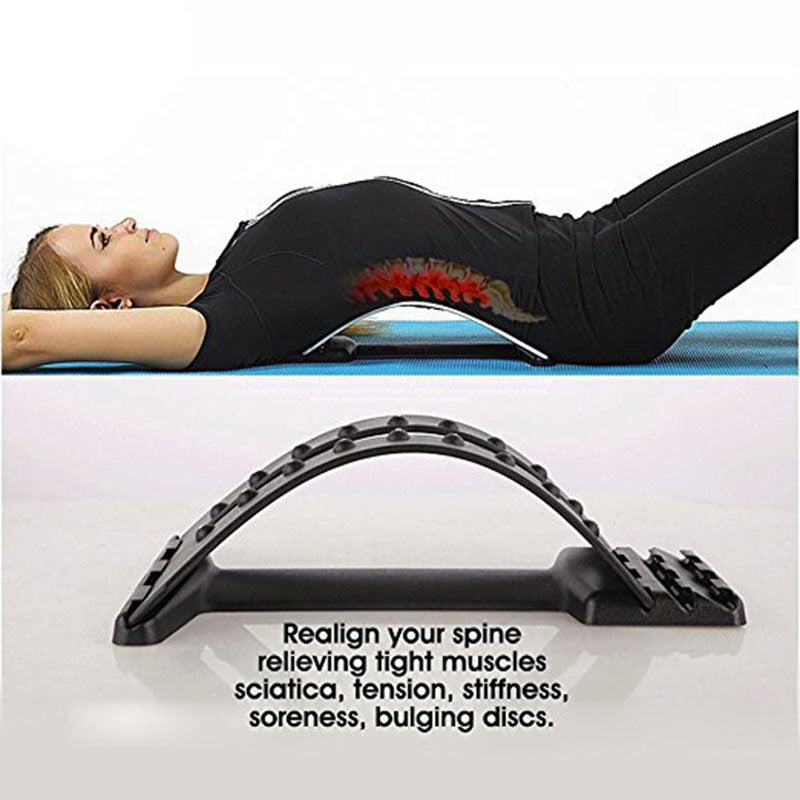 Back Massager Stretcher Fitness Massage Equipment Stretch Relax Stretcher Lumbar Support Spine Pain Relief Chiropractic